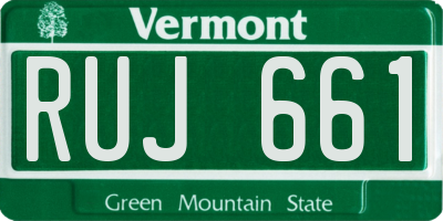 VT license plate RUJ661