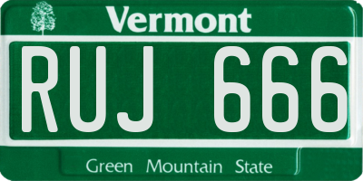 VT license plate RUJ666