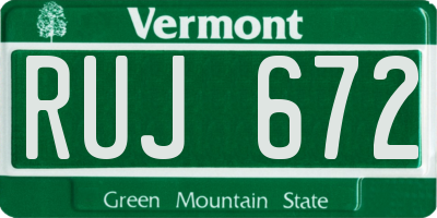 VT license plate RUJ672