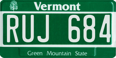 VT license plate RUJ684