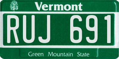 VT license plate RUJ691