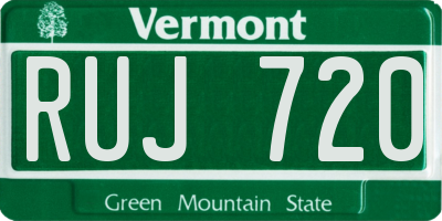 VT license plate RUJ720