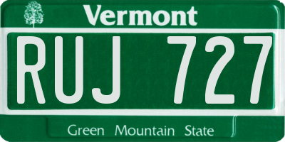 VT license plate RUJ727