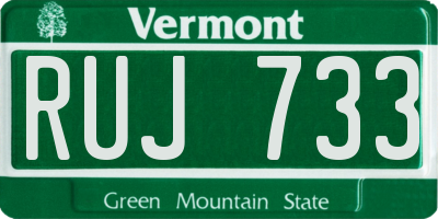 VT license plate RUJ733