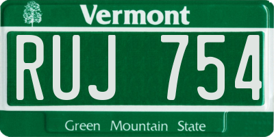 VT license plate RUJ754