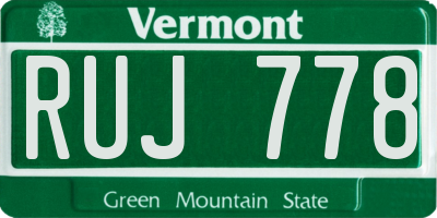 VT license plate RUJ778