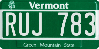 VT license plate RUJ783