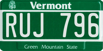VT license plate RUJ796