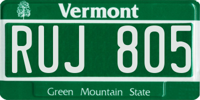 VT license plate RUJ805