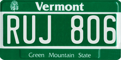 VT license plate RUJ806