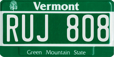 VT license plate RUJ808