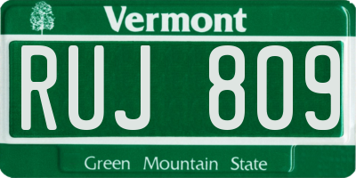 VT license plate RUJ809
