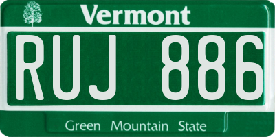 VT license plate RUJ886