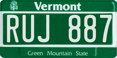 VT license plate RUJ887