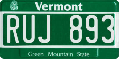 VT license plate RUJ893