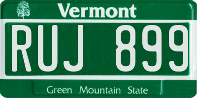 VT license plate RUJ899