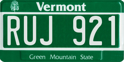 VT license plate RUJ921