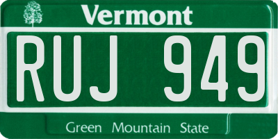 VT license plate RUJ949