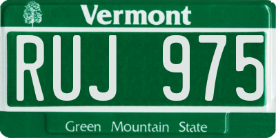 VT license plate RUJ975
