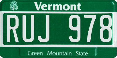VT license plate RUJ978