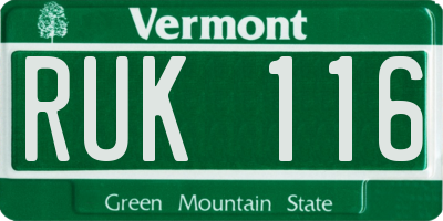 VT license plate RUK116