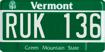 VT license plate RUK136