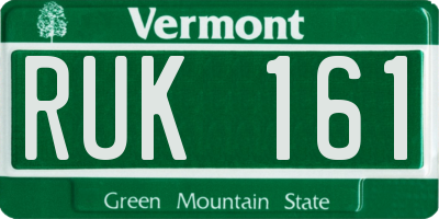 VT license plate RUK161