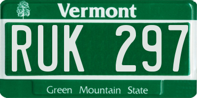 VT license plate RUK297