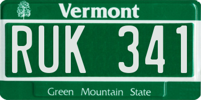 VT license plate RUK341
