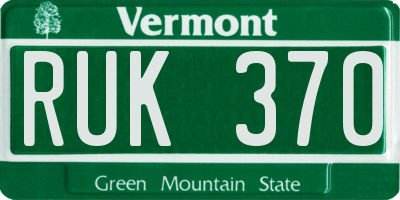 VT license plate RUK370