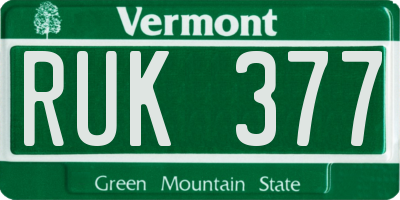 VT license plate RUK377