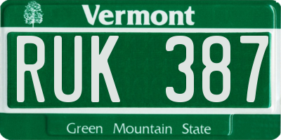 VT license plate RUK387