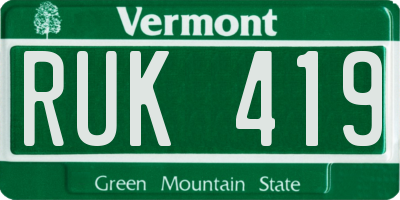 VT license plate RUK419