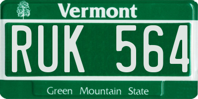 VT license plate RUK564