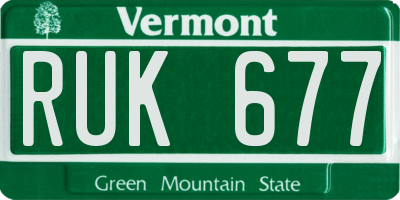VT license plate RUK677