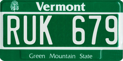VT license plate RUK679