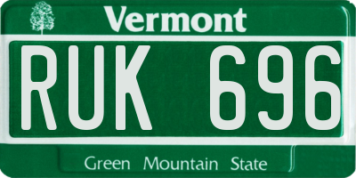 VT license plate RUK696
