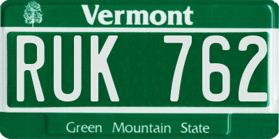VT license plate RUK762