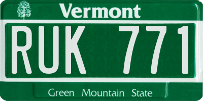 VT license plate RUK771