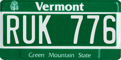 VT license plate RUK776