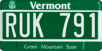 VT license plate RUK791