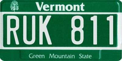 VT license plate RUK811