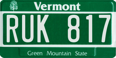VT license plate RUK817