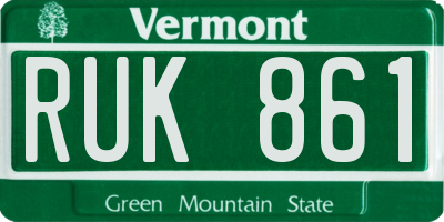 VT license plate RUK861