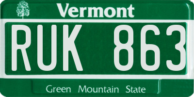 VT license plate RUK863