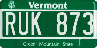 VT license plate RUK873