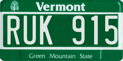 VT license plate RUK915
