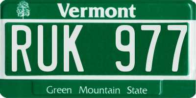 VT license plate RUK977