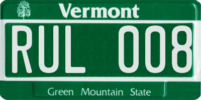 VT license plate RUL008
