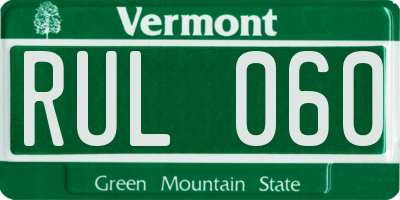 VT license plate RUL060